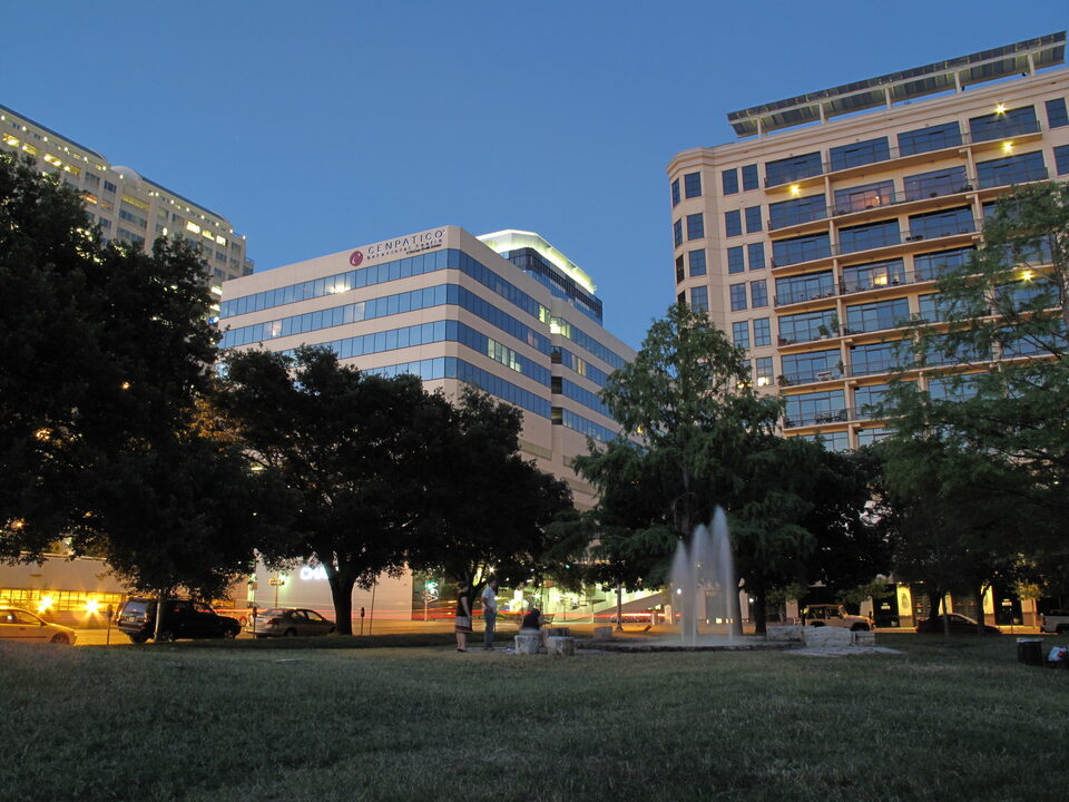 Republic Square, a public plaza and park in downtown Austin